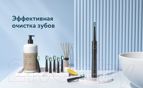 Изображение товара Электрическая зубная щетка Fairywill E11 (черный, 8 насадок, чехол)
