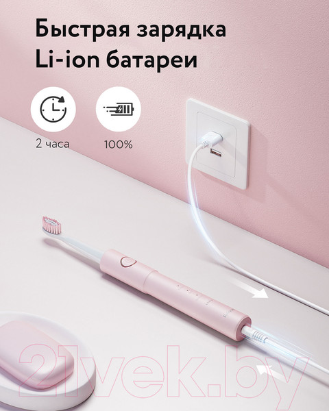 Изображение товара Электрическая зубная щетка Fairywill E11  (розовый, 8 насадок, чехол)