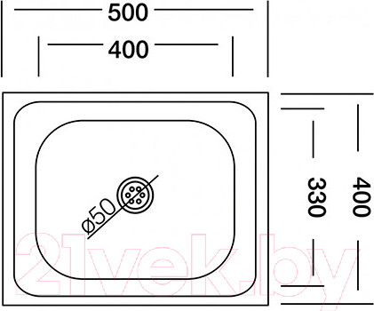 Изображение товара Раковина для дачи Метлес - 1 100093 (40x50)