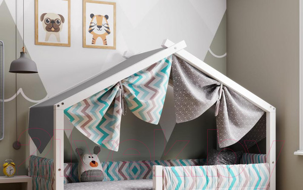 Изображение товара Балдахин на кровать Мебельград Ассоль (зигзаг небесный)