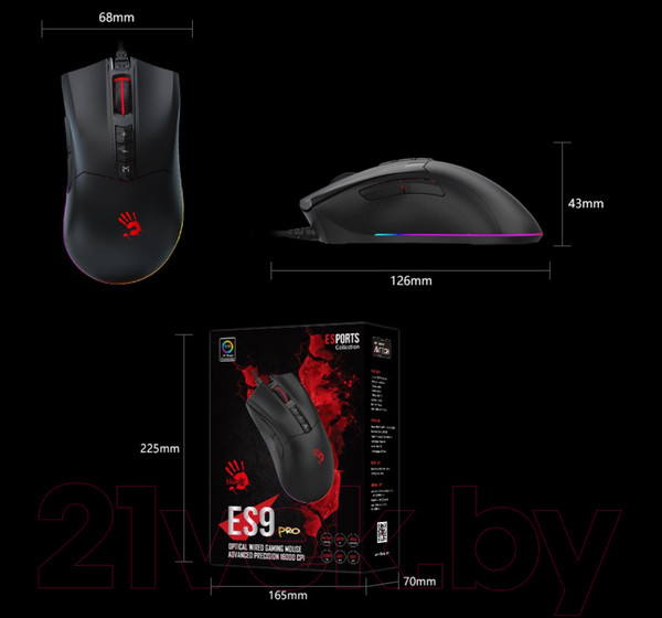 Изображение товара Мышь A4Tech Bloody ES9 Pro (черный)