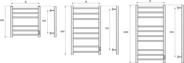 Изображение товара Полотенцесушитель электрический Маргроид Вид 10 СНШ 80x50 (белый матовый, таймер слева)