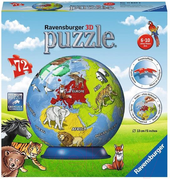Изображение товара 3D-пазл Ravensburger Земной шар / 11840 (72эл)