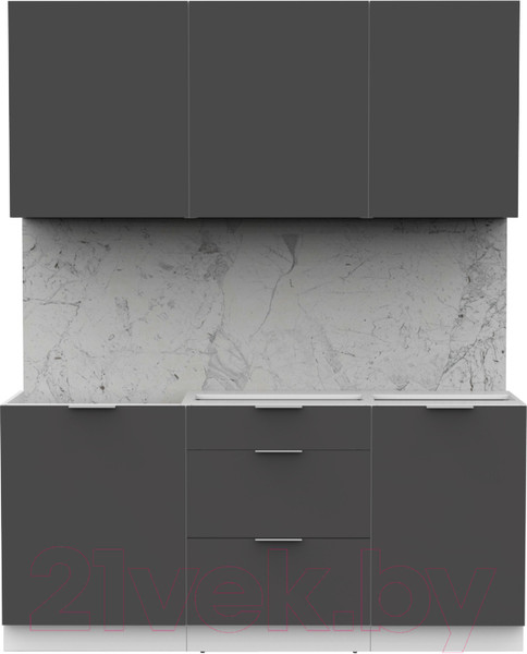 Изображение товара Кухонный гарнитур Интермебель Микс Топ-3 1.7м без столешницы (графит серый)