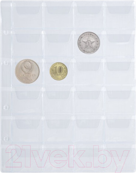 Изображение товара Набор листов для коллекционирования Staff Optima на 35 монет / 238085 (10шт)