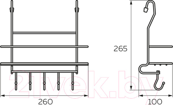 Изображение товара Полка многоцелевая на рейлинг Lemax MX-402