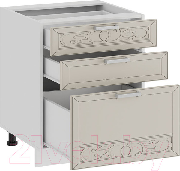 Изображение товара Шкаф-стол кухонный ТриЯ Долорес 1Н5Я3 (белый/крем)