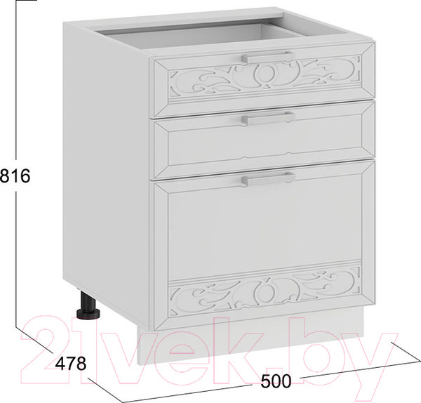 Изображение товара Шкаф-стол кухонный ТриЯ Долорес 1Н5Я3 (белый/сноу)