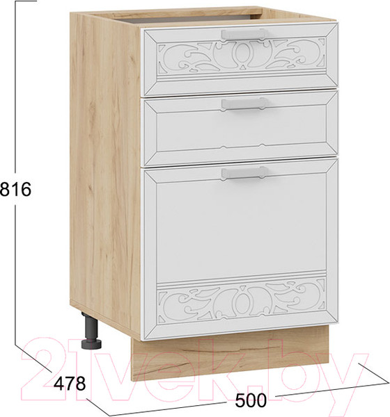 Изображение товара Шкаф-стол кухонный ТриЯ Долорес 1Н5Я3 (дуб крафт золотой/сноу)