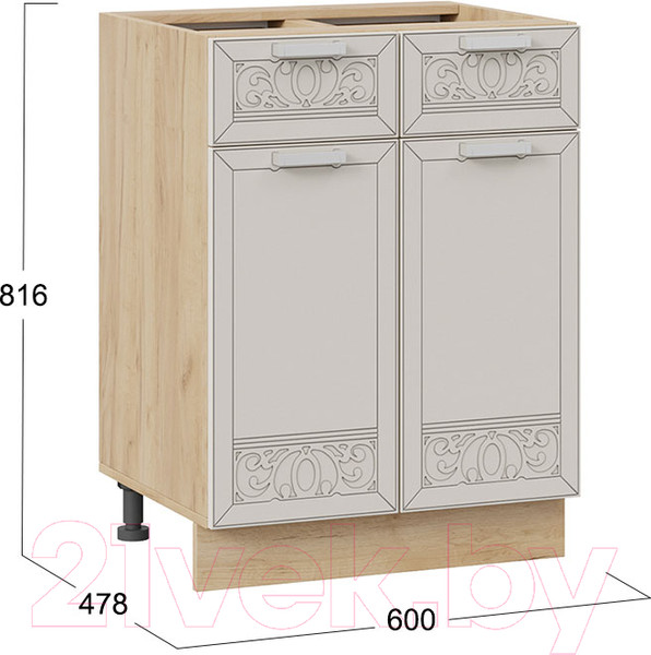 Изображение товара Шкаф-стол кухонный ТриЯ Долорес 1Н6Я1 (дуб крафт золотой/крем)