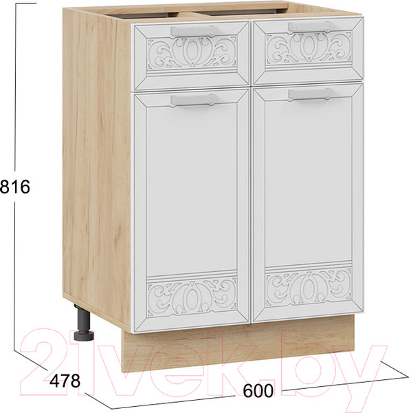 Изображение товара Шкаф-стол кухонный ТриЯ Долорес 1Н6Я1 (дуб крафт золотой/сноу)