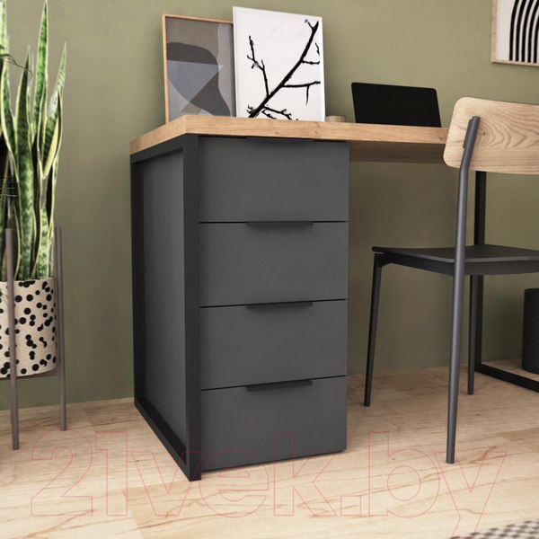 Изображение товара Письменный стол Crafto Кихот Лофт 02 120x60x75 (графит/дуб)
