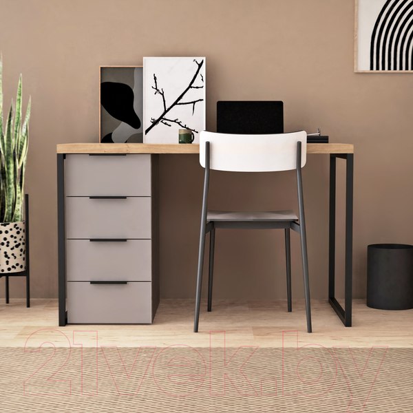 Изображение товара Письменный стол Crafto Кихот Лофт 03 120x60x75 (латте/дуб)