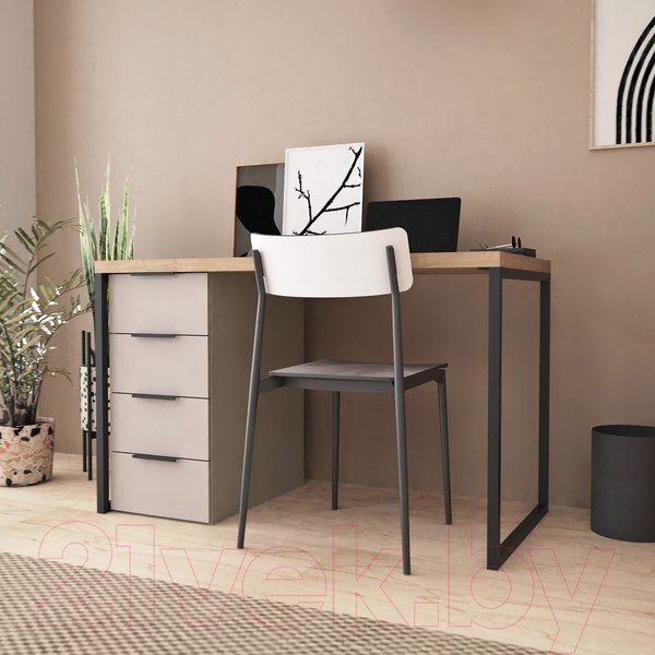 Изображение товара Письменный стол Crafto Кихот Лофт 03 120x60x75 (латте/дуб)