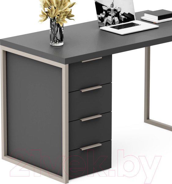 Изображение товара Письменный стол Crafto Кихот Лофт 06 120x60x75 (латте/графит)