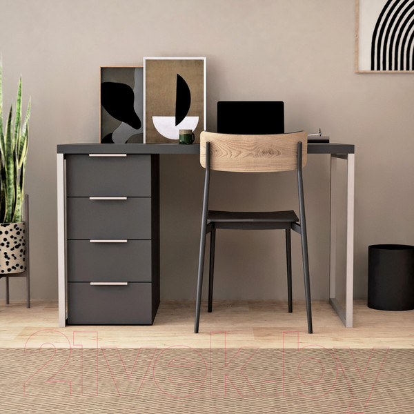 Изображение товара Письменный стол Crafto Кихот Лофт 06 120x60x75 (латте/графит)