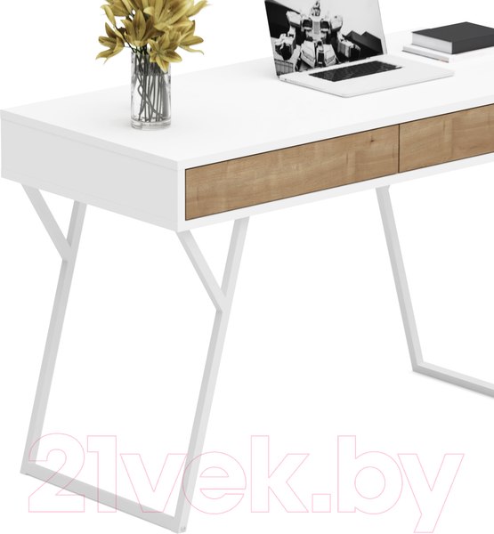 Изображение товара Письменный стол Crafto Лорд Лофт 01 120x60x78 (белый/дуб)