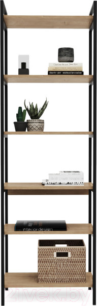 Изображение товара Стеллаж Crafto Симпл Лофт 06 60x32x190 (черный/дуб)