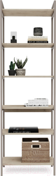 Изображение товара Стеллаж Crafto Симпл Лофт 10 60x32x190 (латте/каштан)