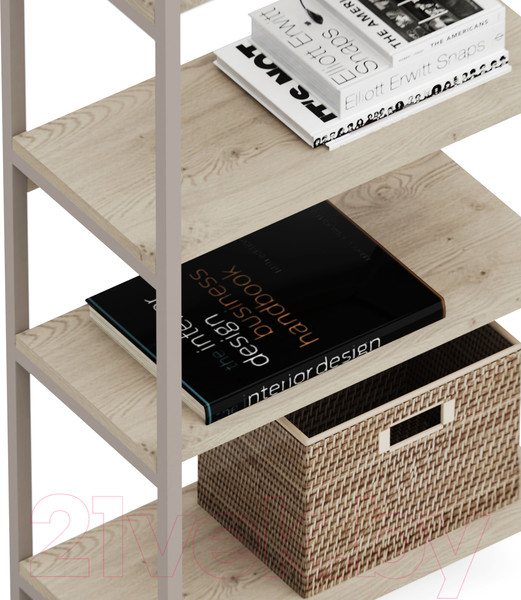 Изображение товара Стеллаж Crafto Симпл Лофт 10 60x32x190 (латте/каштан)