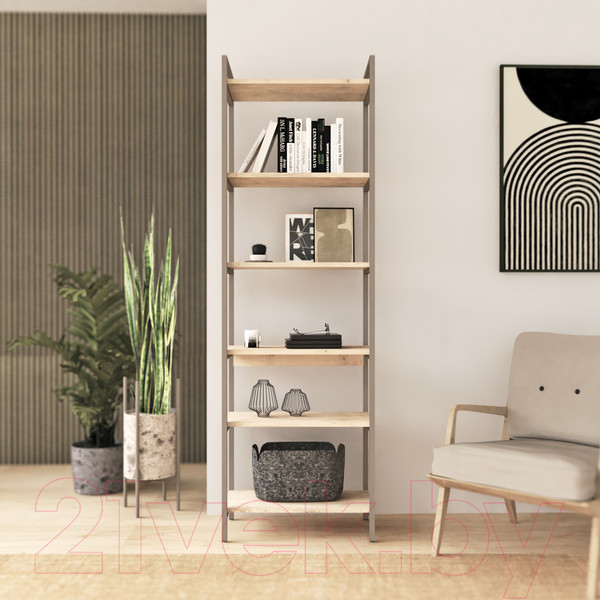 Изображение товара Стеллаж Crafto Симпл Лофт 10 60x32x190 (латте/каштан)