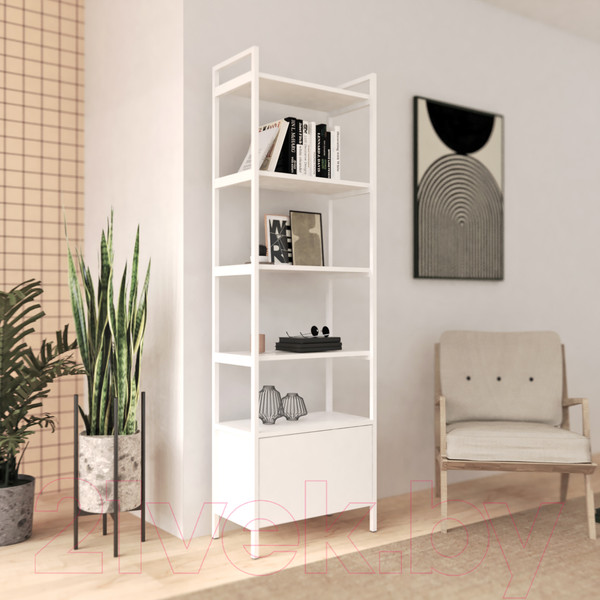 Изображение товара Стеллаж Crafto Бонд Мини Лофт 01 60x32x190 (белый)