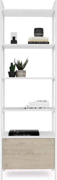 Изображение товара Стеллаж Crafto Бонд Мини Лофт 03 60x32x190 (белый/каштан)