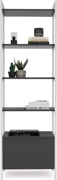 Изображение товара Стеллаж Crafto  Бонд Мини Лофт 04 60x32x190 (белый/графит)