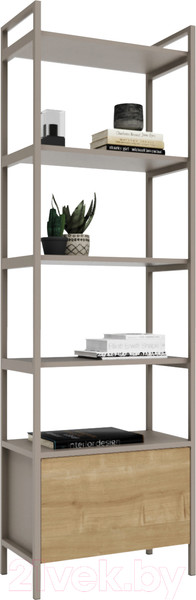 Изображение товара Стеллаж Crafto Бонд Мини Лофт 05 60x32x190 (латте/дуб)