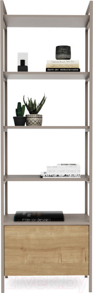 Изображение товара Стеллаж Crafto Бонд Мини Лофт 05 60x32x190 (латте/дуб)