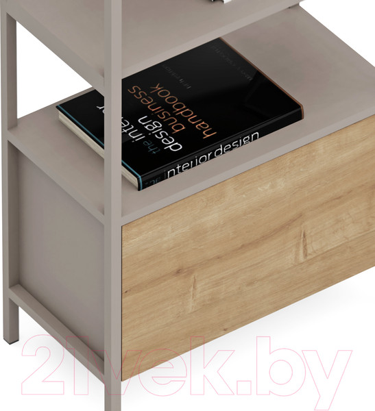 Изображение товара Стеллаж Crafto Бонд Мини Лофт 05 60x32x190 (латте/дуб)