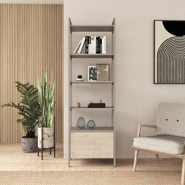 Изображение товара Стеллаж Crafto Бонд Мини Лофт 06 60x32x190 (латте каштан)