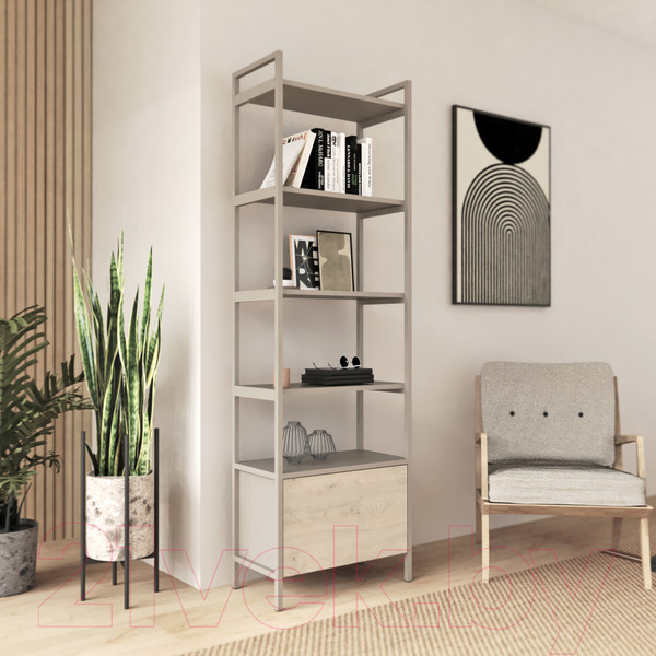 Изображение товара Стеллаж Crafto Бонд Мини Лофт 06 60x32x190 (латте каштан)