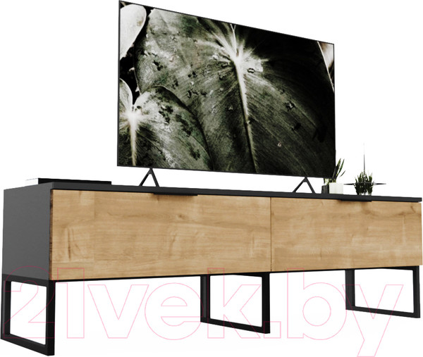 Изображение товара Тумба Crafto Рокки 01 150x38x47 (графит/дуб)