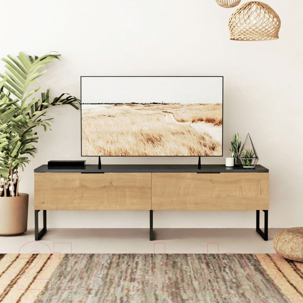 Изображение товара Тумба Crafto Рокки 01 150x38x47 (графит/дуб)