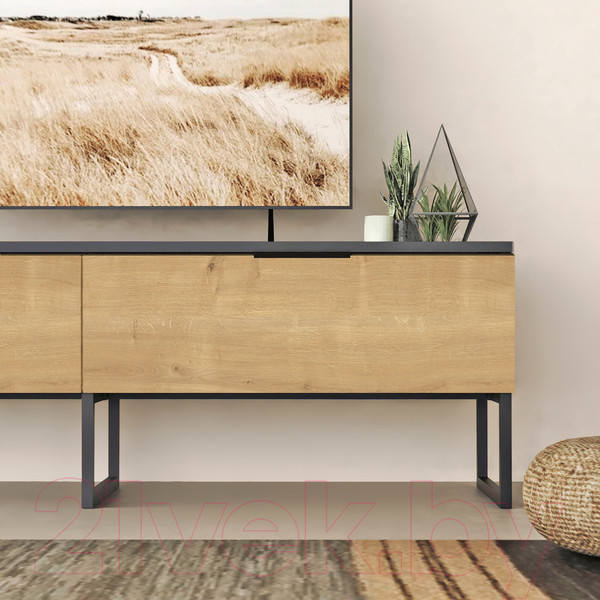 Изображение товара Тумба Crafto Рокки 01 150x38x47 (графит/дуб)