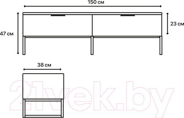 Изображение товара Тумба Crafto Рокки 01 150x38x47 (графит/дуб)