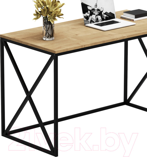 Изображение товара Письменный стол Crafto Модерн Лофт 05 120x60x75 (черный/дуб)