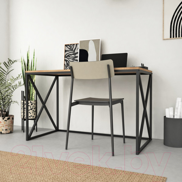 Изображение товара Письменный стол Crafto Модерн Лофт 05 120x60x75 (черный/дуб)