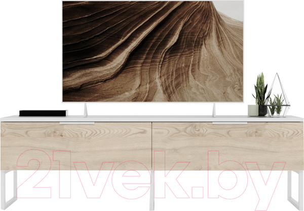 Изображение товара Тумба Crafto Рокки 04 150x38x47 (белый/каштан)