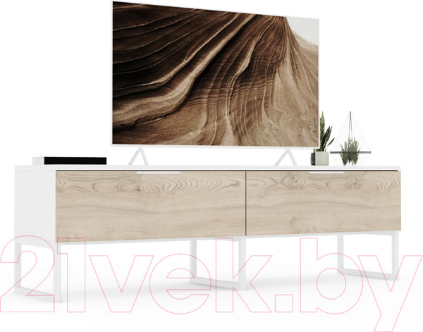 Изображение товара Тумба Crafto Рокки 04 150x38x47 (белый/каштан)