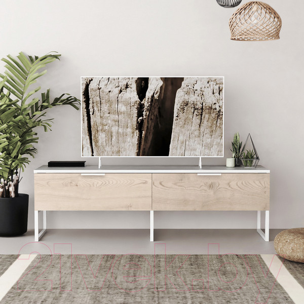 Изображение товара Тумба Crafto Рокки 04 150x38x47 (белый/каштан)