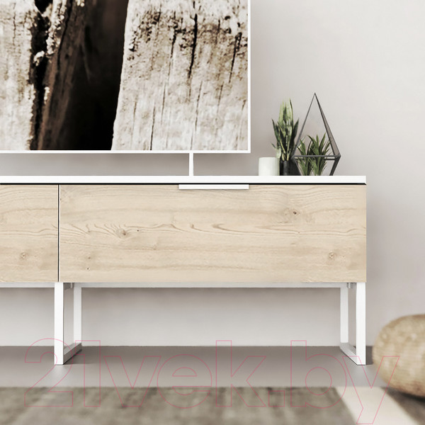 Изображение товара Тумба Crafto Рокки 04 150x38x47 (белый/каштан)