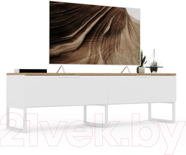 Изображение товара Тумба Crafto Рокки 05 150x38x47 (белый/дуб)