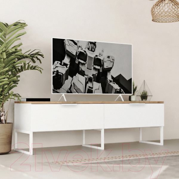 Изображение товара Тумба Crafto Рокки 05 150x38x47 (белый/дуб)