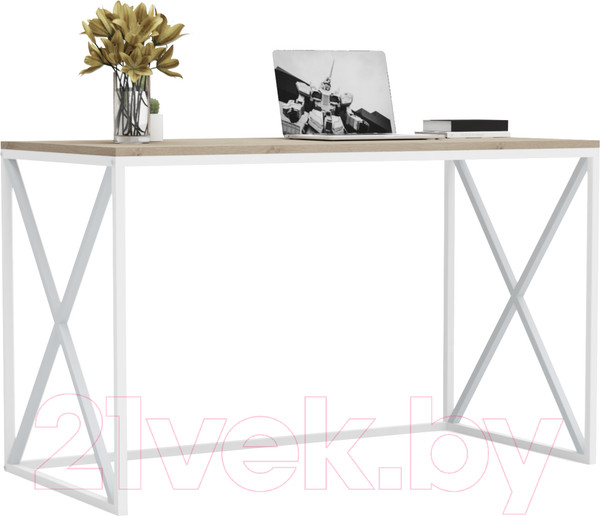 Изображение товара Письменный стол Crafto Модерн Лофт 06 120x60x75 (белый/каштан)