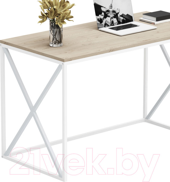 Изображение товара Письменный стол Crafto Модерн Лофт 06 120x60x75 (белый/каштан)