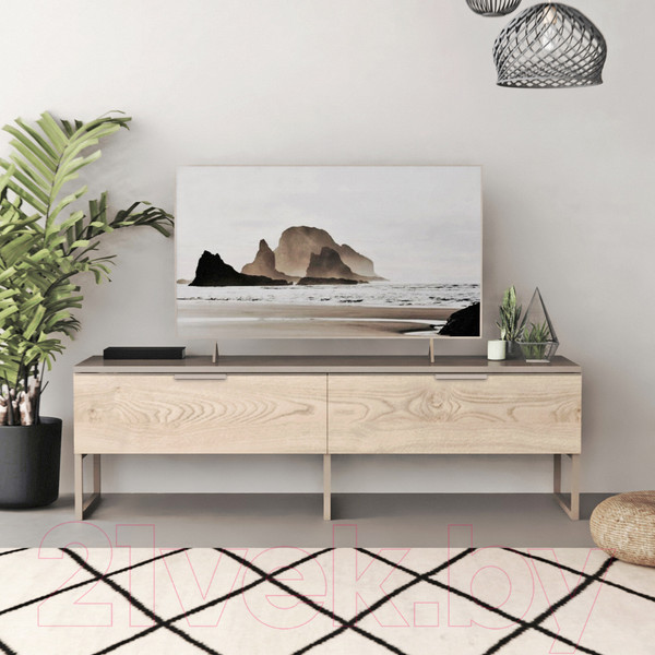 Изображение товара Тумба Crafto Рокки 06 150x38x47 (латте/каштан)