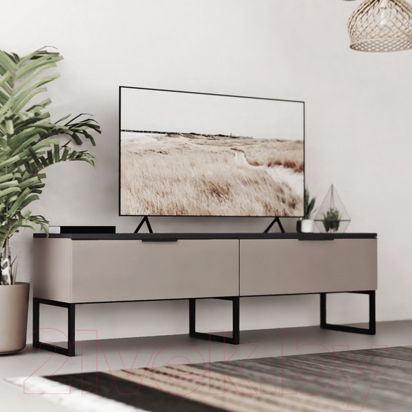 Изображение товара Тумба Crafto Рокки 08 150x38x47 (латте/графит)