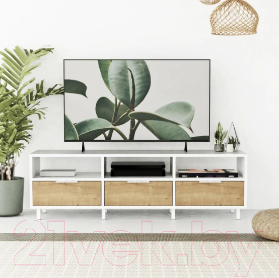 Изображение товара Тумба Crafto Агата 02 150x38x47 (белый/дуб)